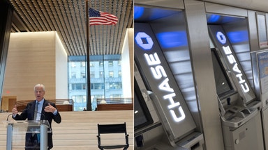 Brant fall för storbank sänker Dow Jones till minus