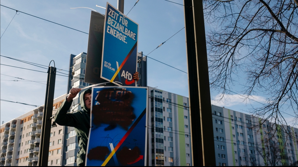 AfD valmöte affischer