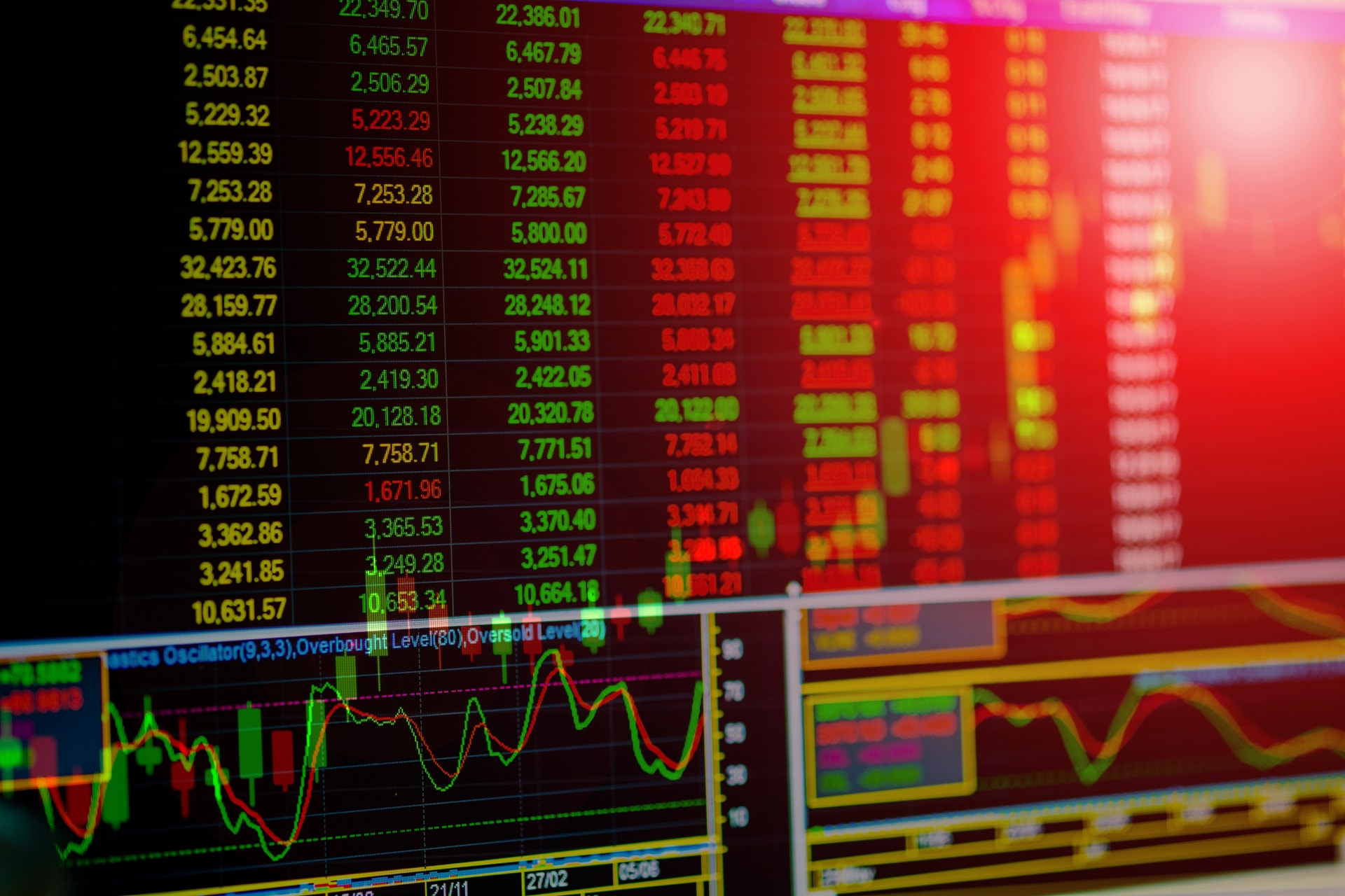 Genrebild på en röd börs.