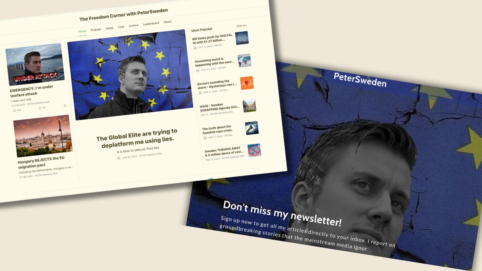 Två hemsidor av PeterSweden.