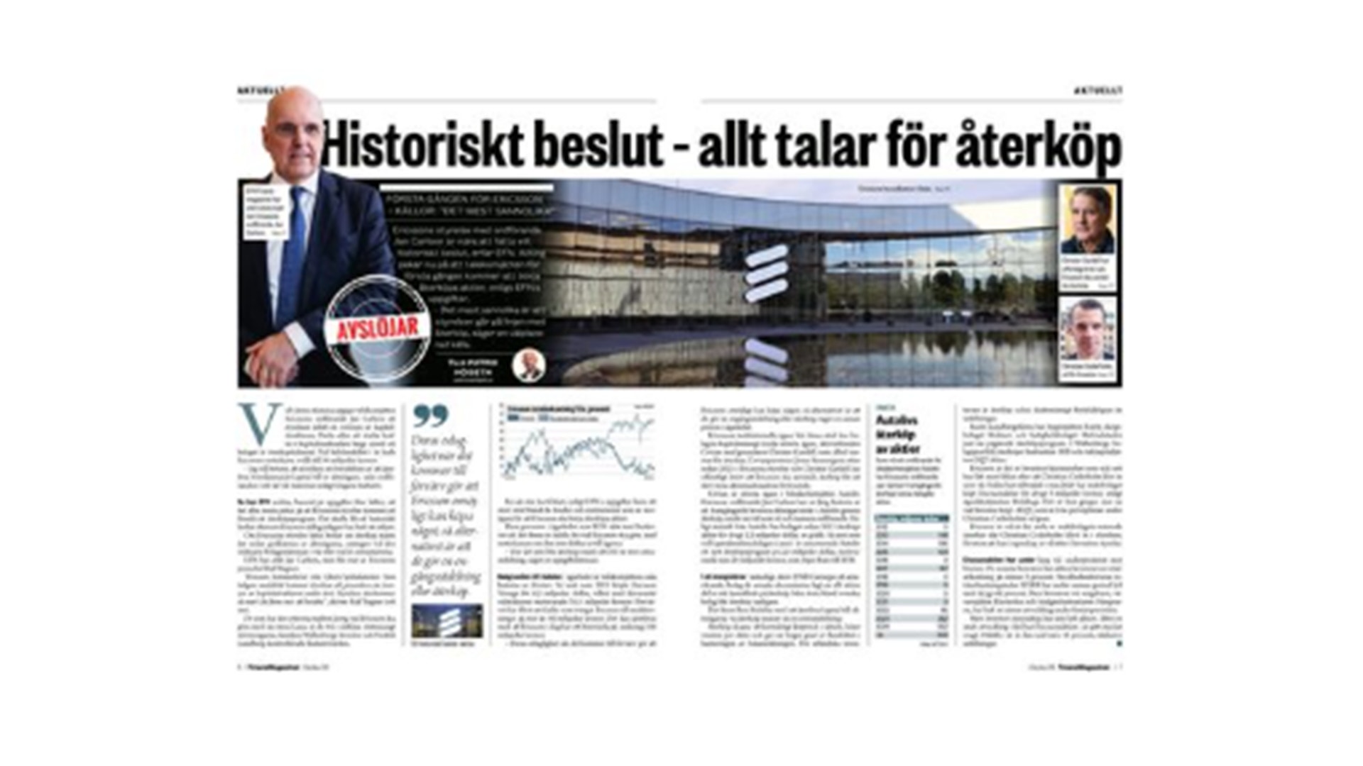 I Finansmagasinet som kom 26 september skrev EFN att Ericssons styrelse vara nära beslut extra återföring av kapital till ägarna och nästan allt talar för extrautdelning. 