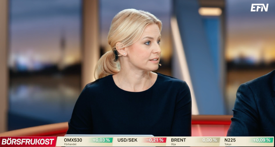 EFN:s Ellinor Beckett i tisdagens börsfrukost.