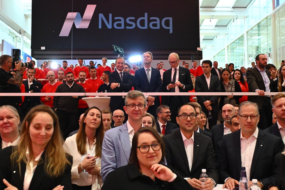 Larmföretaget Verisures första handelsdag på Nasdaq Stockholm