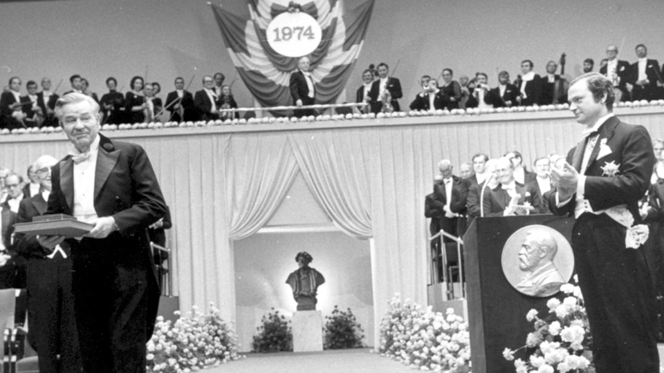 Gunnar Myrdal delade priset 1974 med Friedrich von Hayek