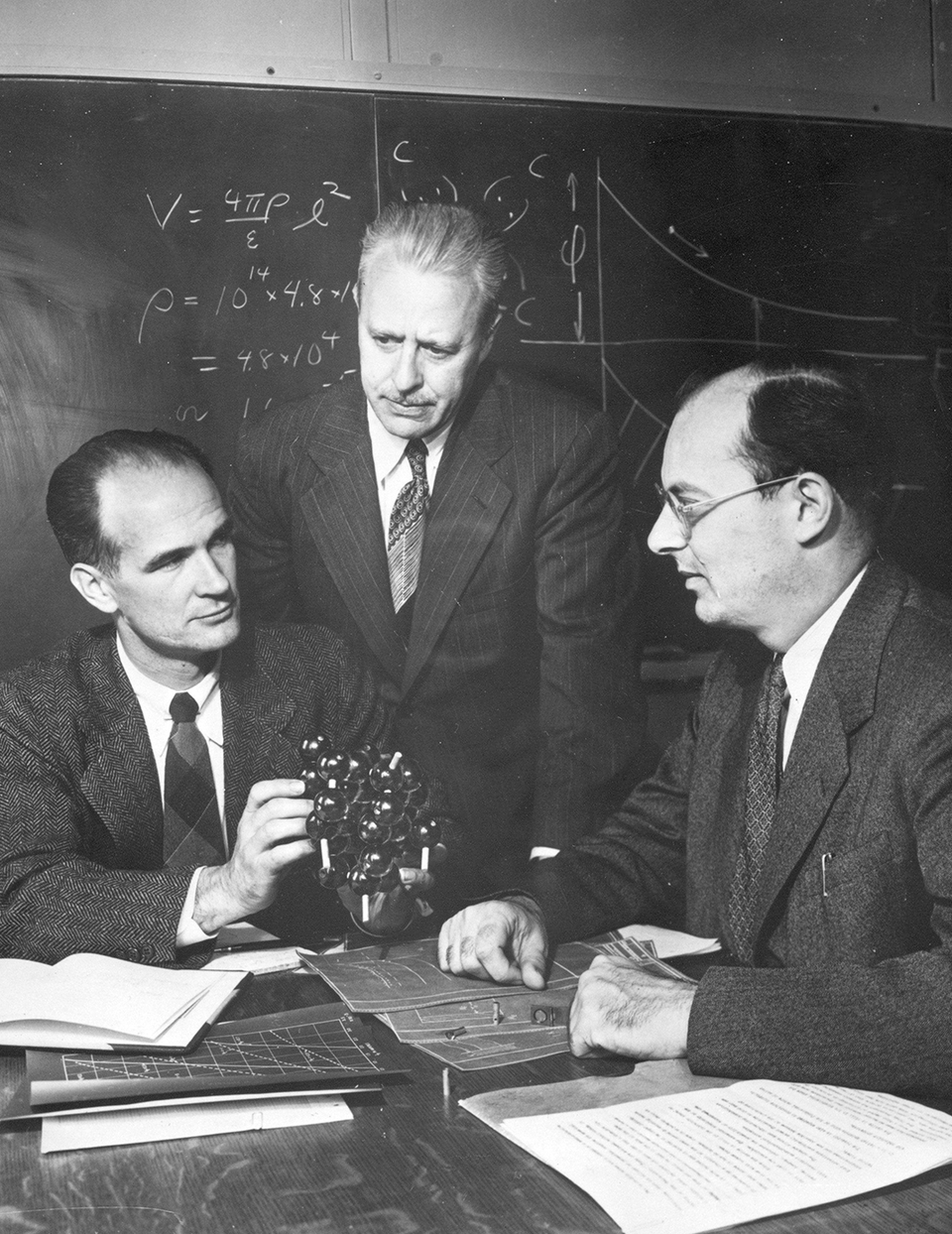 John Bardeen, William B. Shockley och Walter H. Brattain.