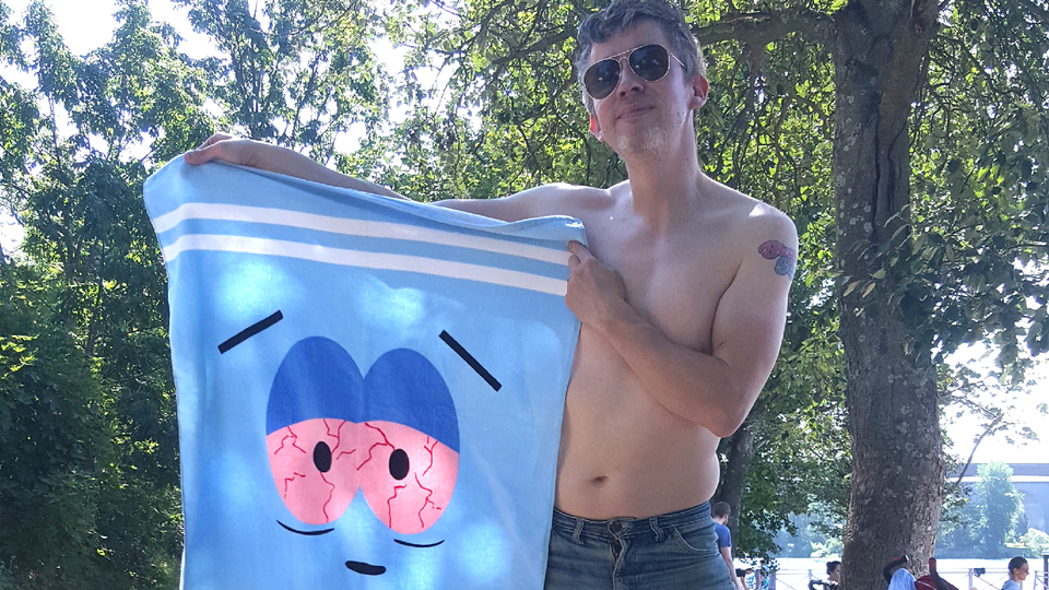 Fredrik Strage och Towelie i verkliga livet.