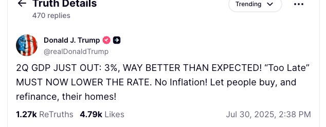 Trump ränta truth social