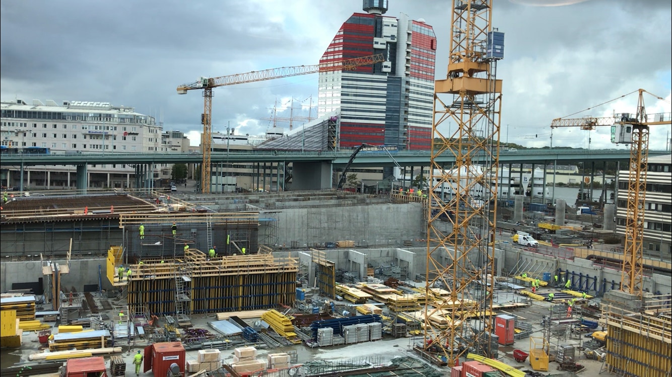 Bygge pågår i centrala Göteborg