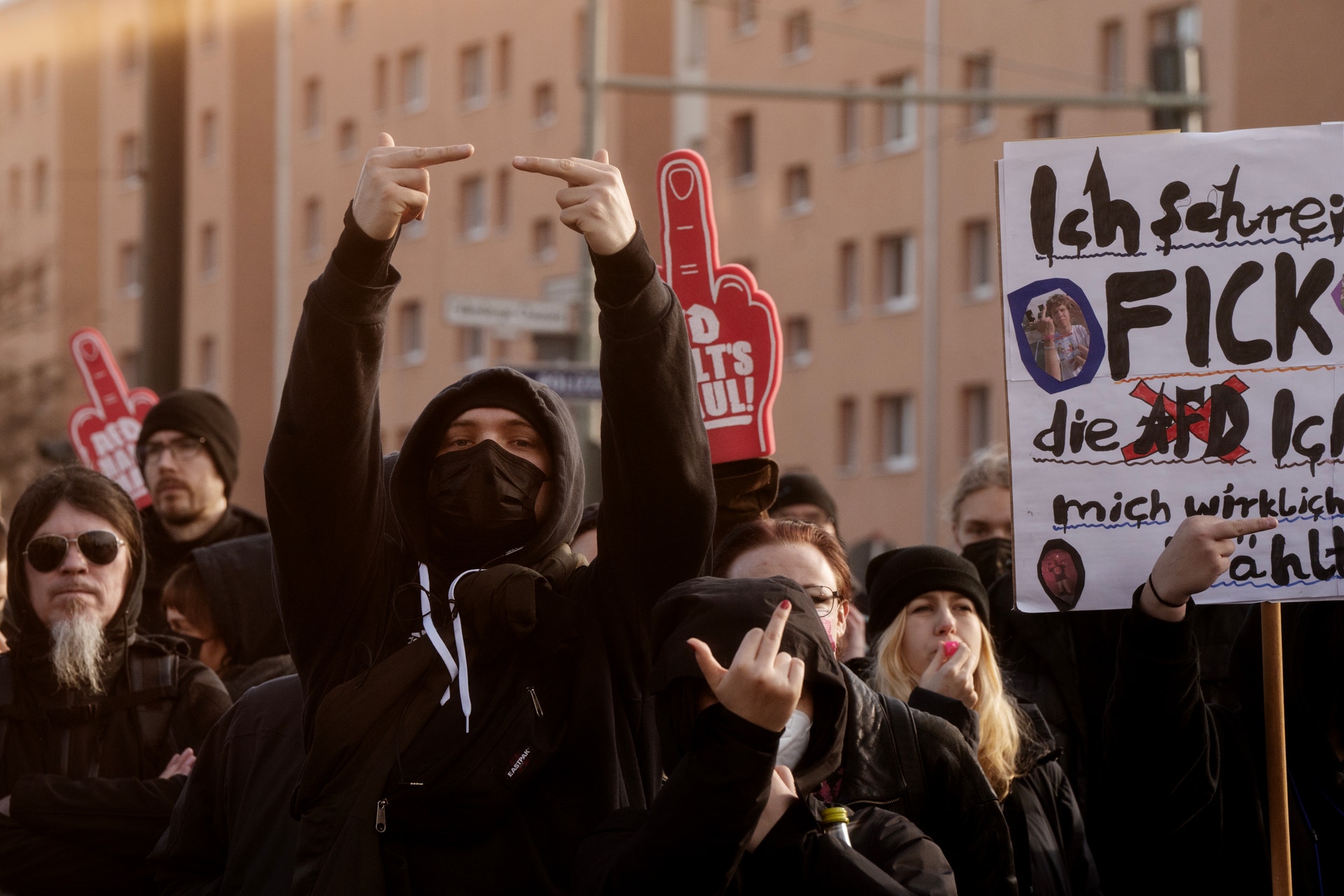 Berlin S Bahn Grünau AfD motdemonstranter 