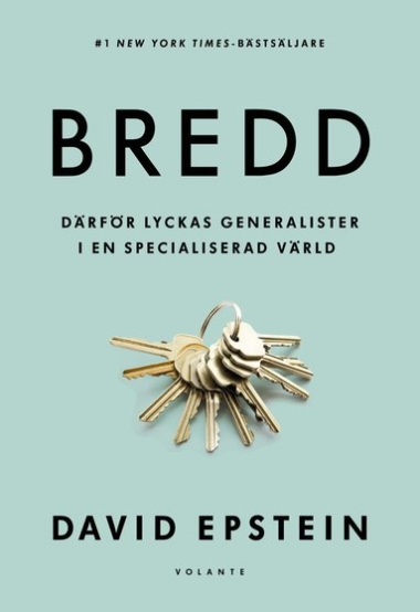 David Epsteins bok Bredd har ett ljusblått omslag och en centrerad bild på en nyckelknippa.