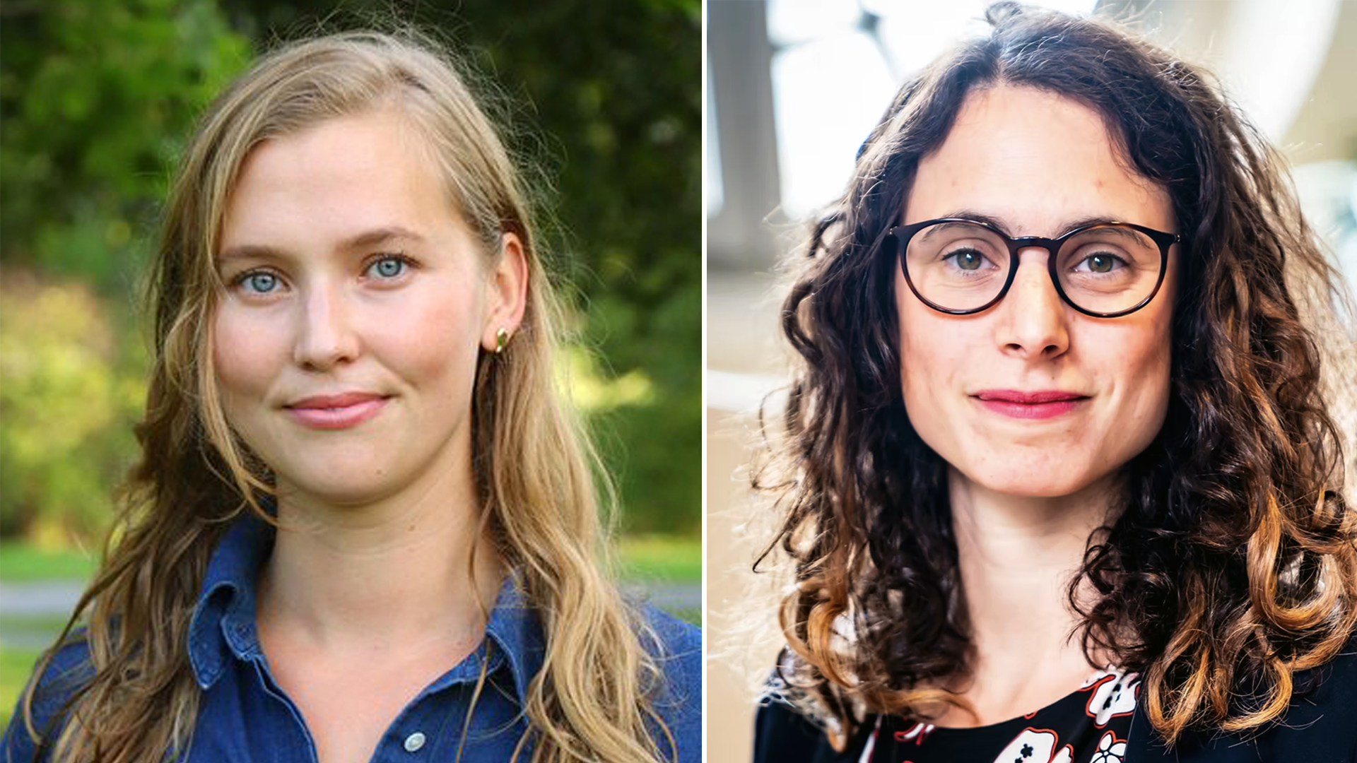 Två porträttfoton av kvinnor visade sida vid sida