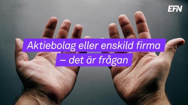 Så väljer du mellan enskild firma och aktiebolag