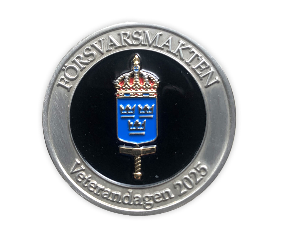 Medalj av försvarsmakten till veteraner inför veterandagen 2025.