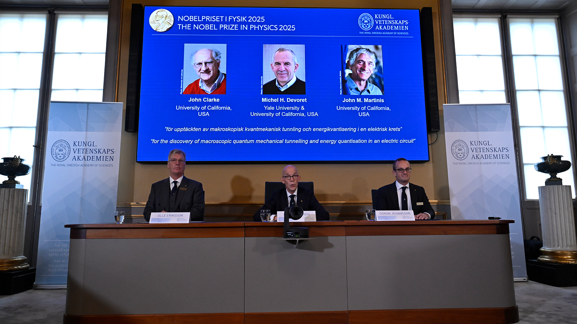 John Clarke, Michel Devoret och John Martinis Fysikpriset Nobelpriset 2025