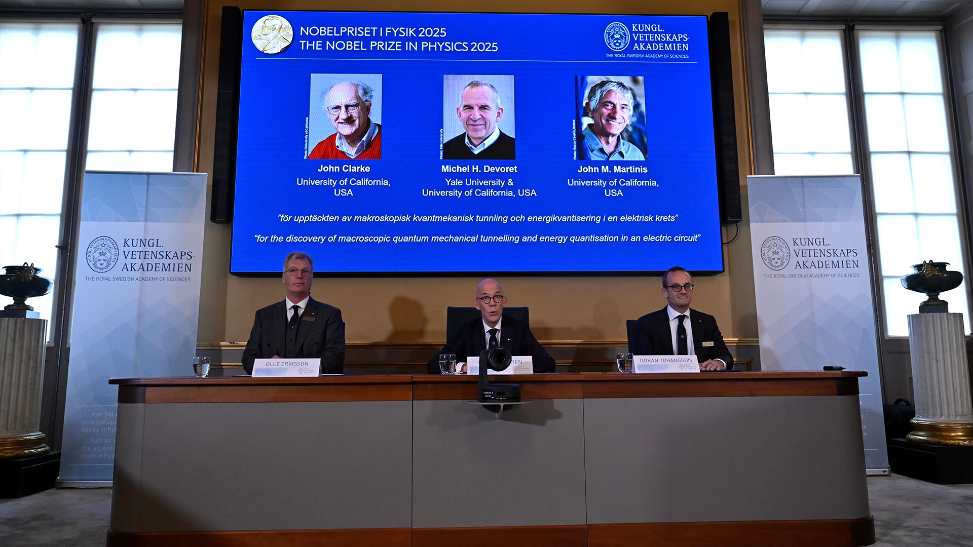  John Clarke, Michel Devoret och John Martinis Fysikpriset Nobelpriset 2025