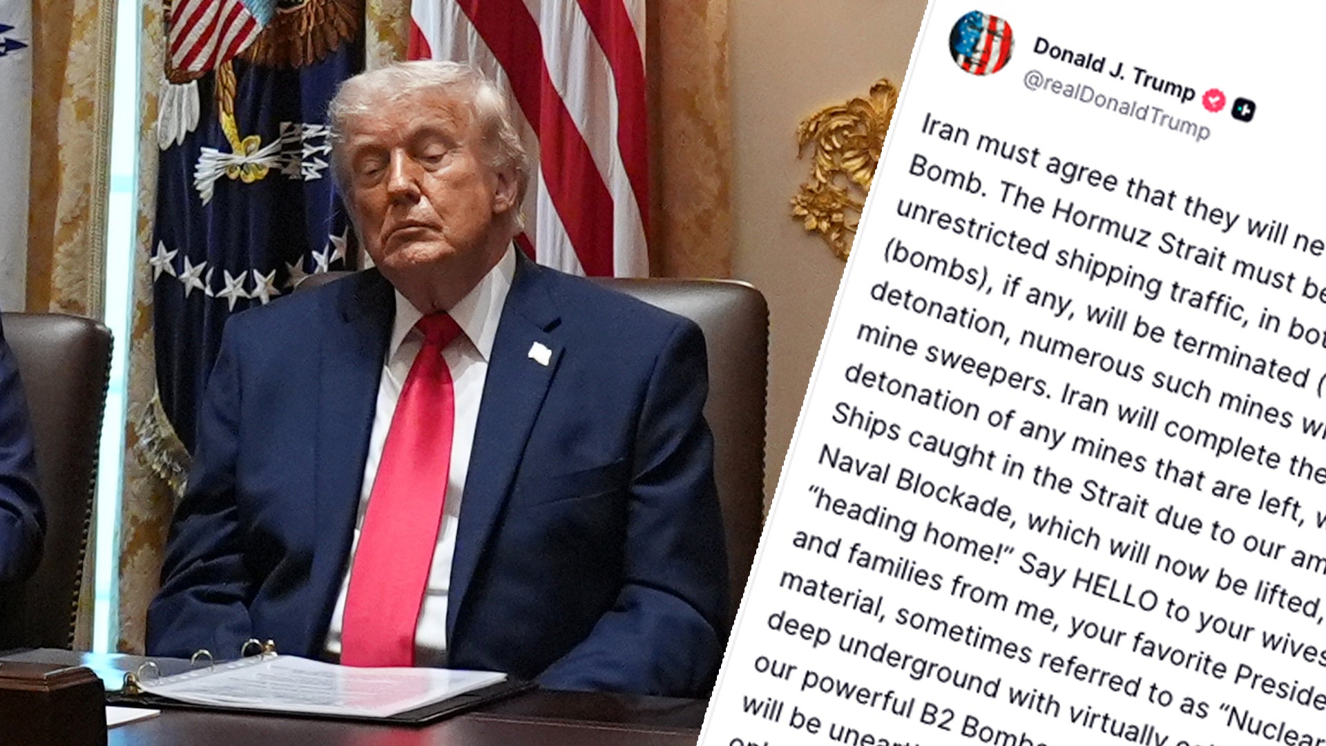 Trumps kravlista för fred: ”Sundet måste öppnas”