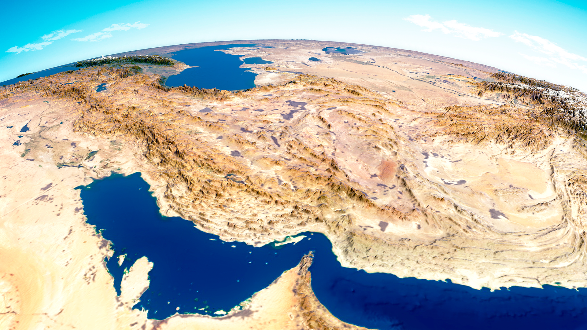 Hormuzsundet i förhållande till världen. Karta.