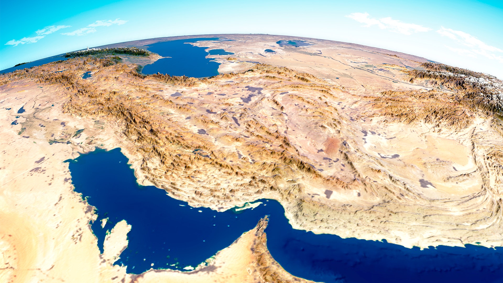 Hormuzsundet i förhållande till världen. Karta.