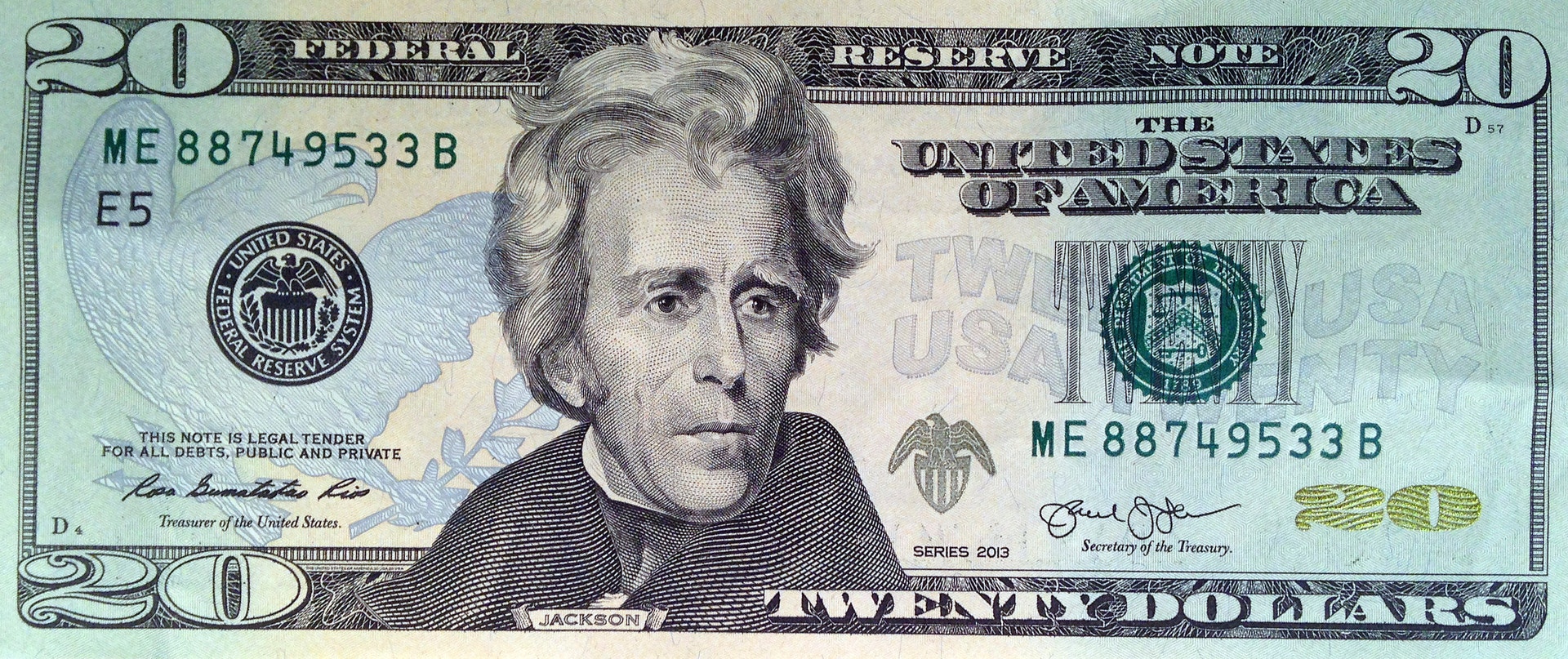 Andrew Jackson på 20-dollarsedeln
