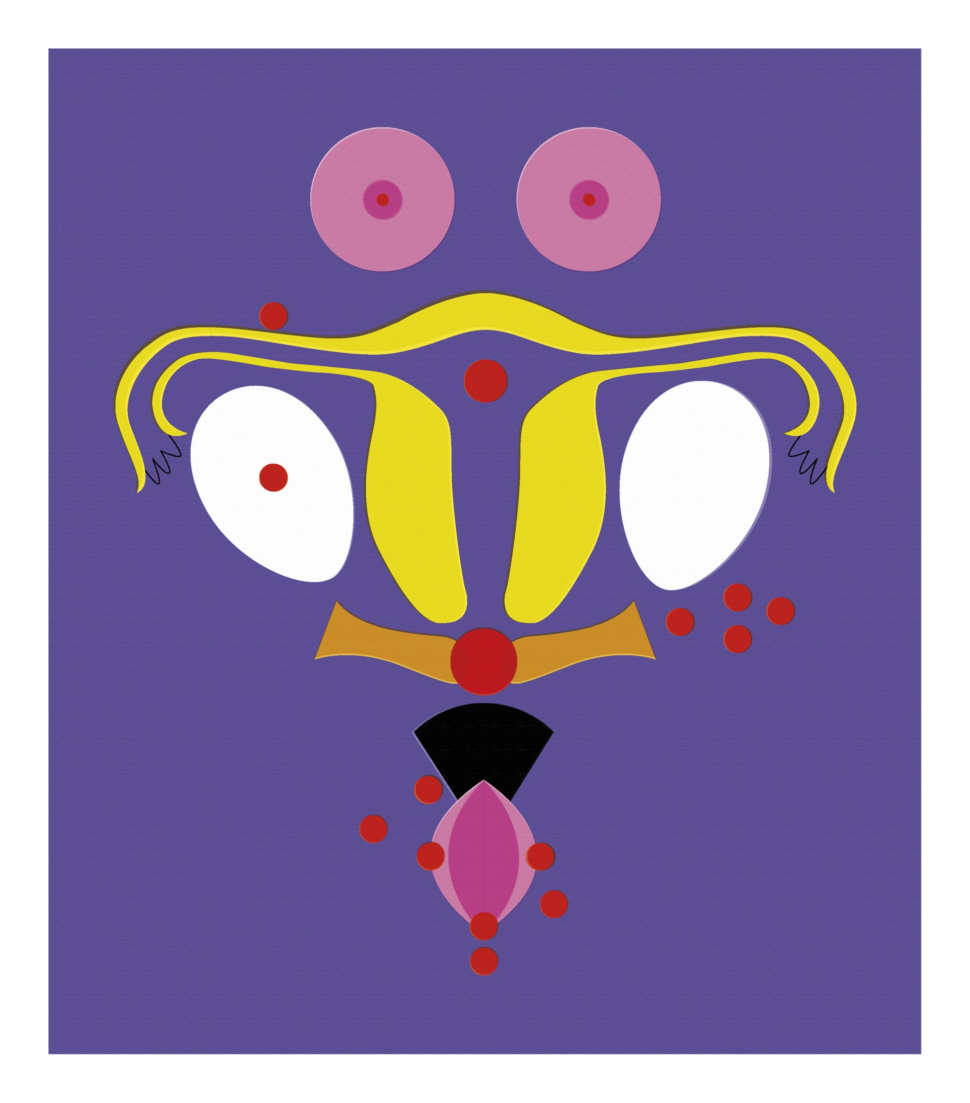 Illustration av kvinnliga reproduktiva organ mot lila bakgrund