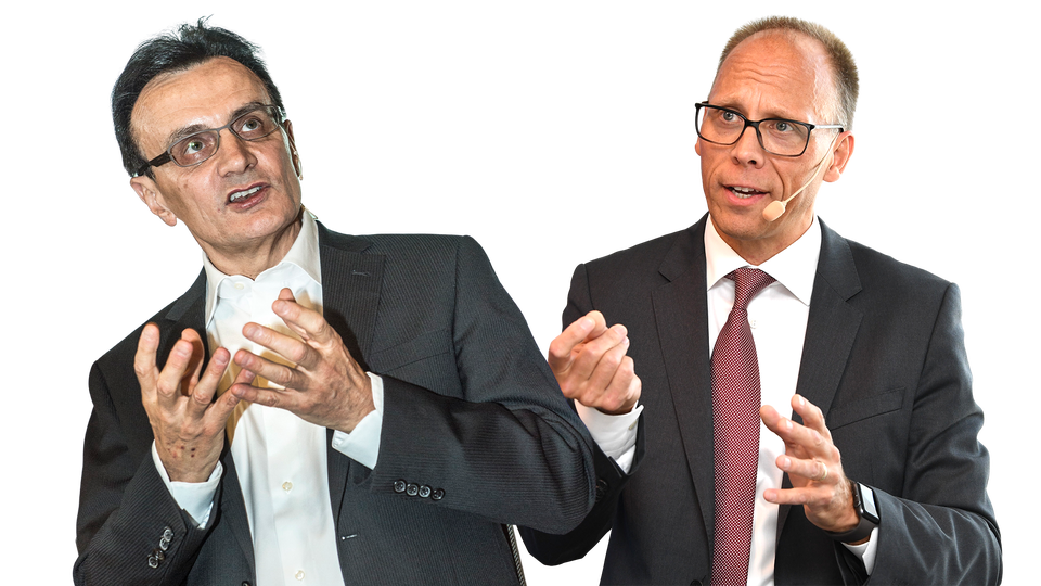 Astra Zenecas vd Pascal Soriot och Nordeas vd Frank Vang-Jensen.