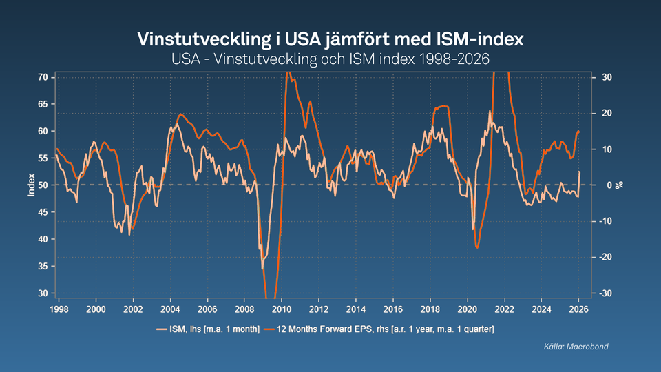 Vinstutveckling mot ISM. Januari